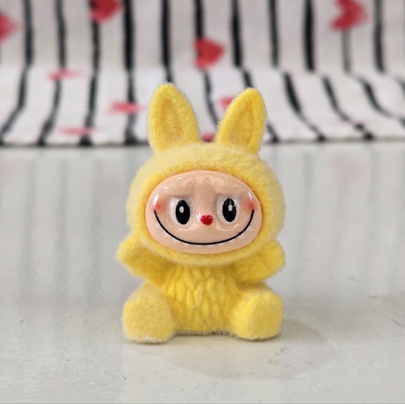 Other - Yellow Mini Fuzzy Labubu Figurine